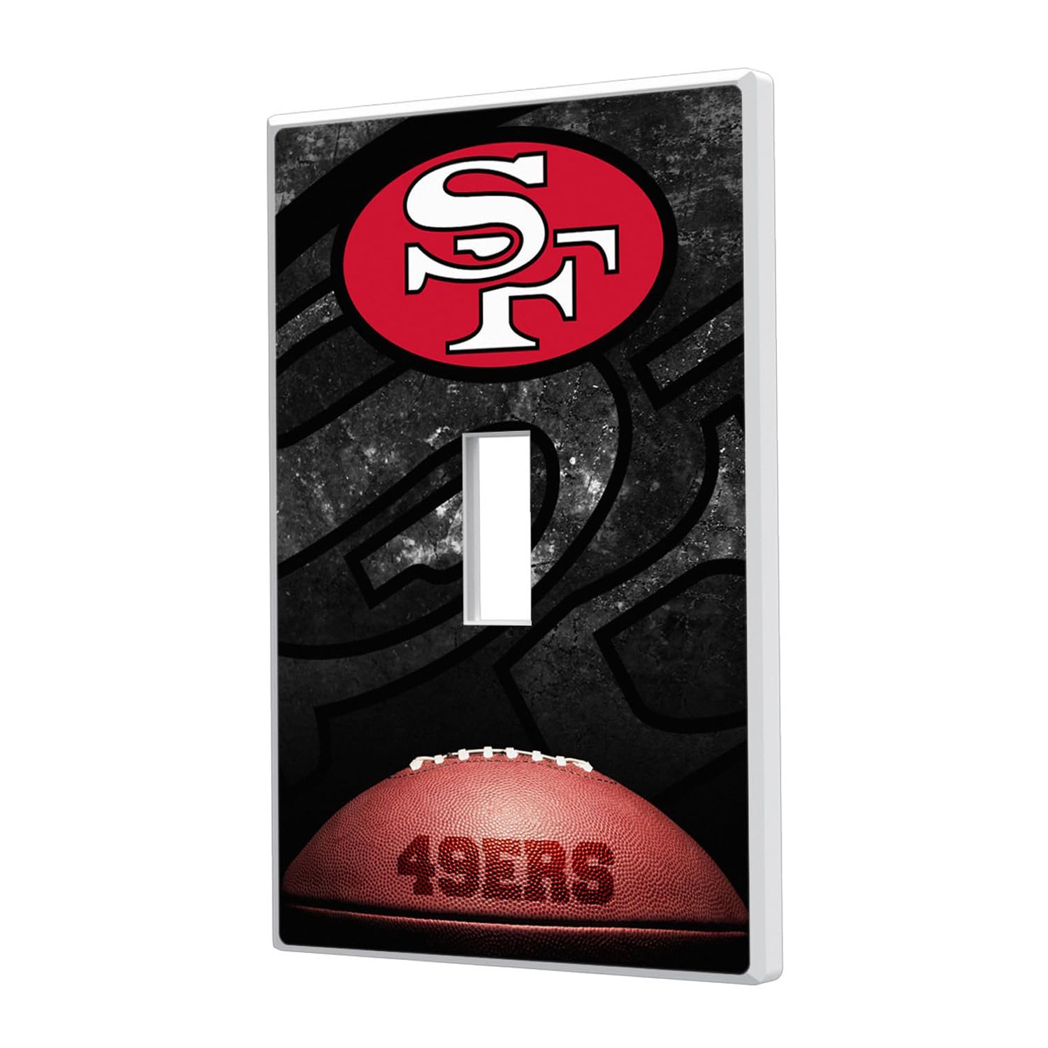 San Francisco 49ers NFL Team Logo Light Switch Cover - Decorative Single Toggle Wall Plate for Home, Office, Man Cave, and Sports Fan Room Decor
