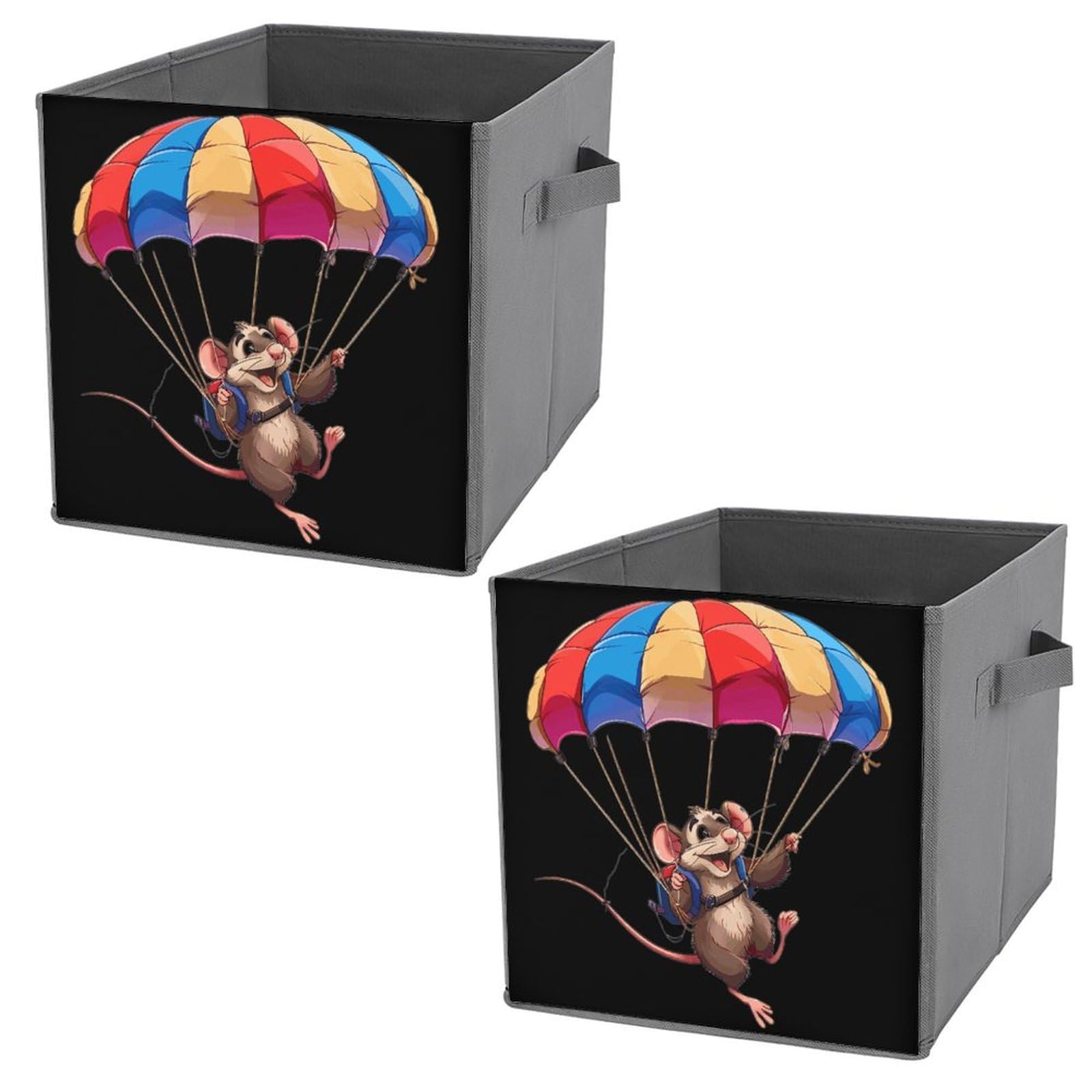Foldable Storage Bins with Handles - 2PCS for Home & Office Organization