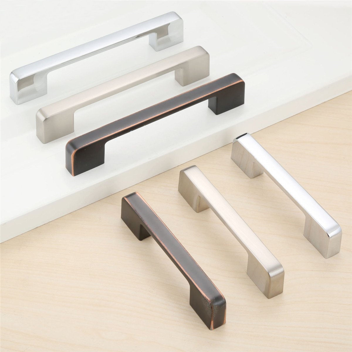 5-Pack Stainless Steel Zinc Alloy Cabinet Handles - 192mm Modern Kitchen & Drawer Pulls for Cabinets, Cupboards, Dressers | Durable Hardware for Home, Office & Bedroom Furniture Upgrade
