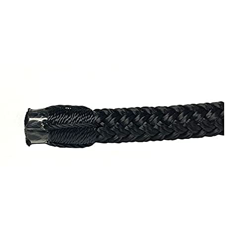 Premium Double Braid Black Boat Dock Line - 3/8