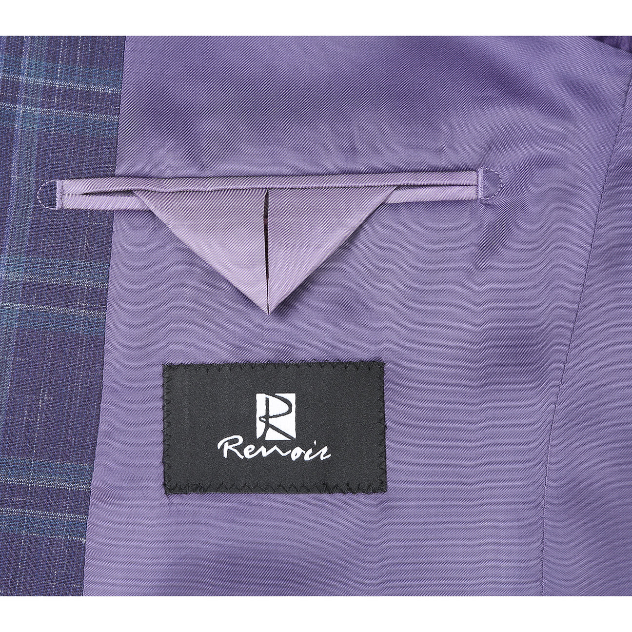 Alessandro Vitello by Renoir Slim Fit Wool Blazer for Men - Purple & Blue Checkered Pattern (Style 565-6) | Perfect for Business Meetings, Weddings & Formal Events