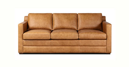 Sorrento Leather Convertible Sleeper Sofa with Pull-Out Bed - Modern Sectional Couch for Small Spaces, Living Room & Guest Room