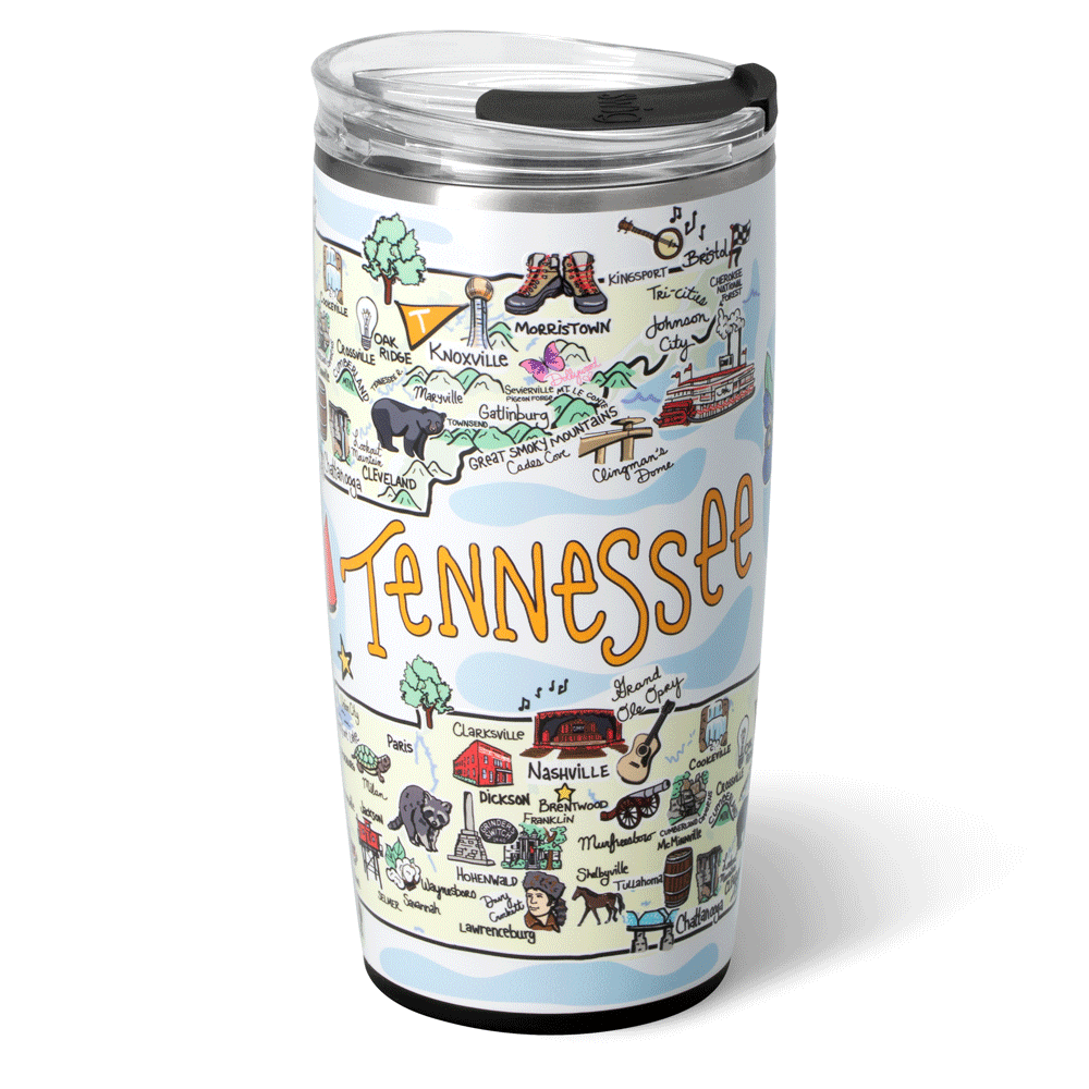 Tennessee Tumbler 22oz Stainless Steel Insulated Cup - Leak Proof Travel Mug for Coffee, Tea & Cold Drinks - Perfect for Camping, Office & Gym Use