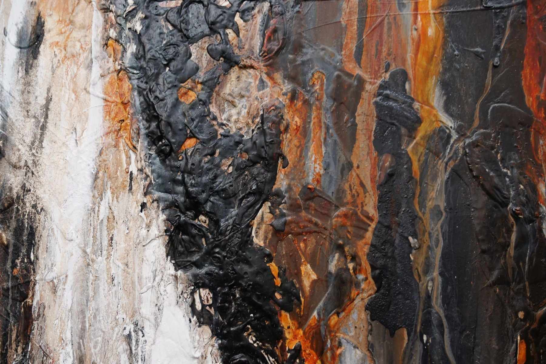 Ghost Gum 140cm x 180cm Rust Oxide Black Textured Abstract Canvas Art Painting - Modern Wall Decor for Living Room, Bedroom, Office