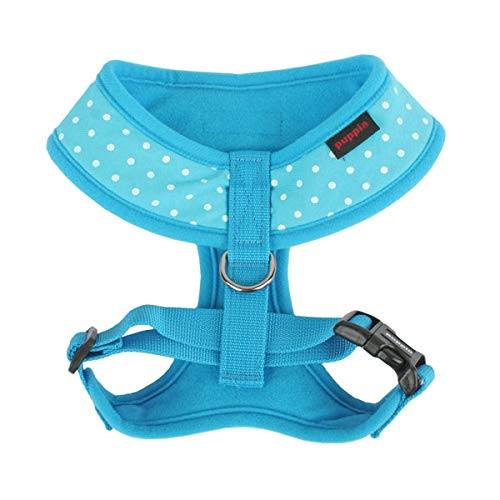 **Puppia Dotty No-Pull Dog Harness - Adjustable Over-the-Head Walking Harness for Small & Medium Dogs - Sky Blue - Perfect for Training, Walks & Outdoor Adventures**