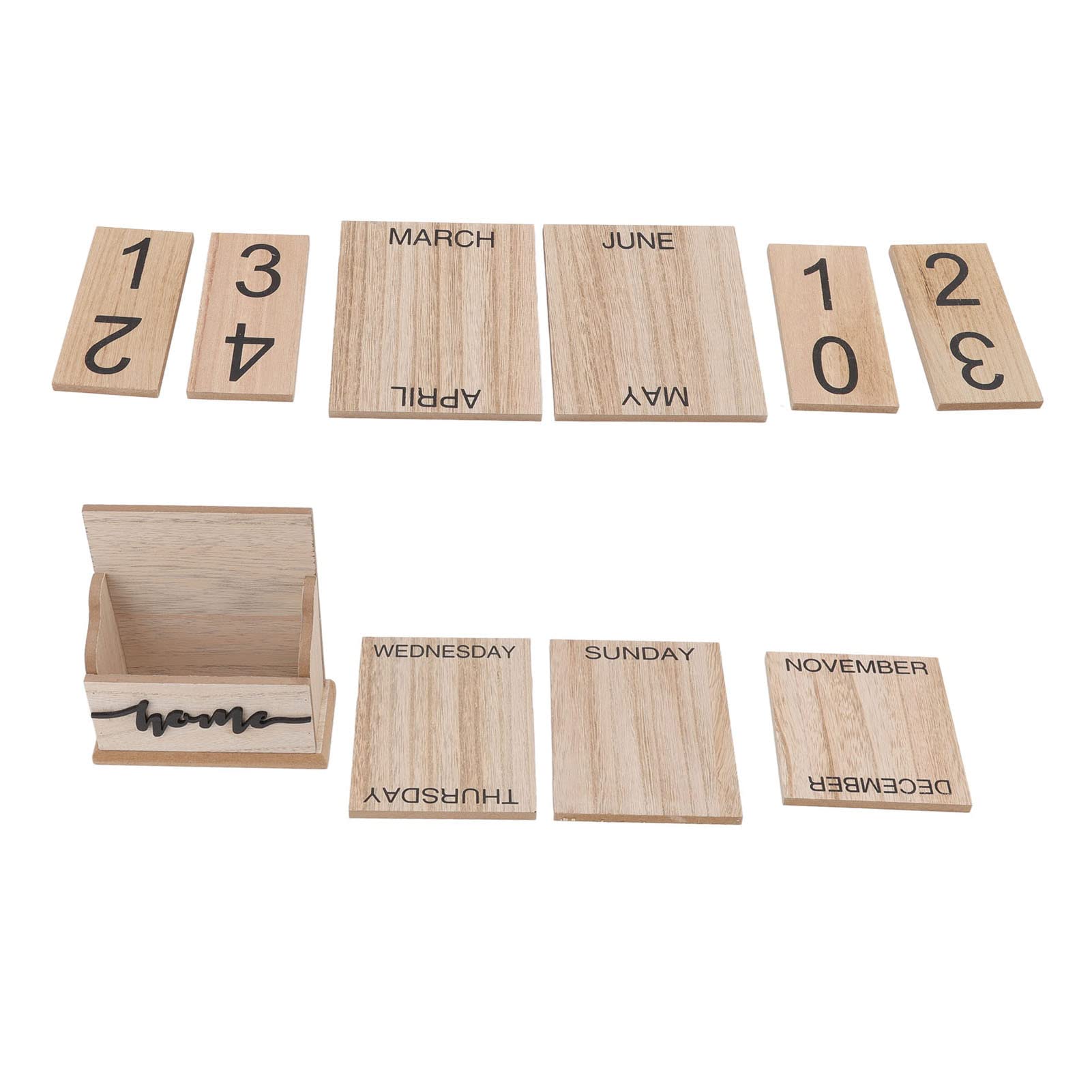 Qinlorgo Perpetual Date Desk Calendar - Handcrafted Wooden Desktop Calendar with Classic Retro Design, Reusable for Home, Office & Workspace | Perfect for Scheduling, Gifts & Decoration