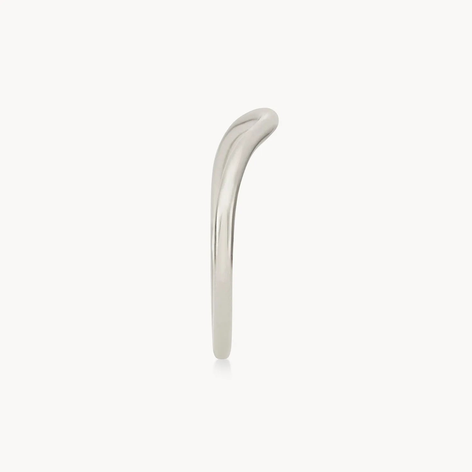 14K White Gold Plain Wave Band Ring - Elegant & Minimalist Jewelry for Women, Perfect for Everyday Wear, Weddings & Special Occasions