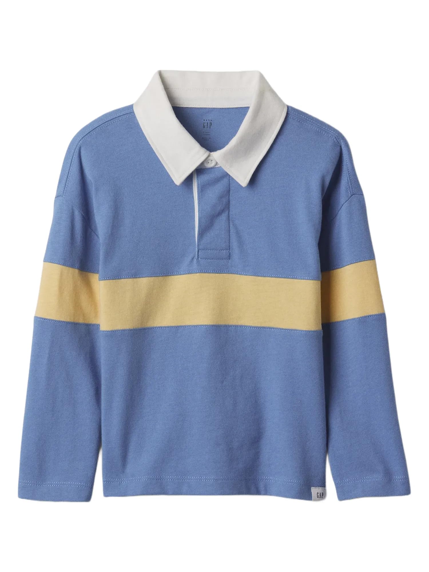 GAP Baby Boys' Long Sleeve Rugby Polo Shirt - Soft Cotton Comfort Fit for Toddlers - Perfect for Playdates, School & Family Outings