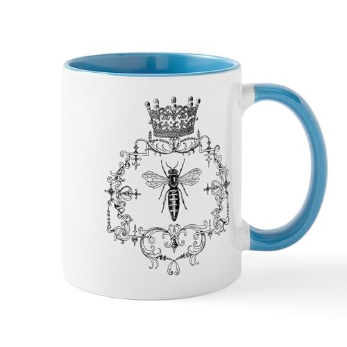 White/Blue Inside - Vintage Queen Bee Mug