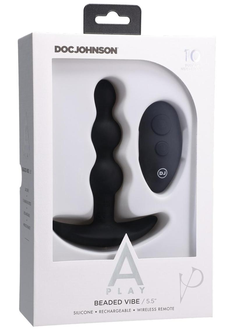 Rechargeable Silicone Beaded Anal Plug with Remote Control - Black | Waterproof & Hypoallergenic | Perfect for Couples Play & Solo Exploration