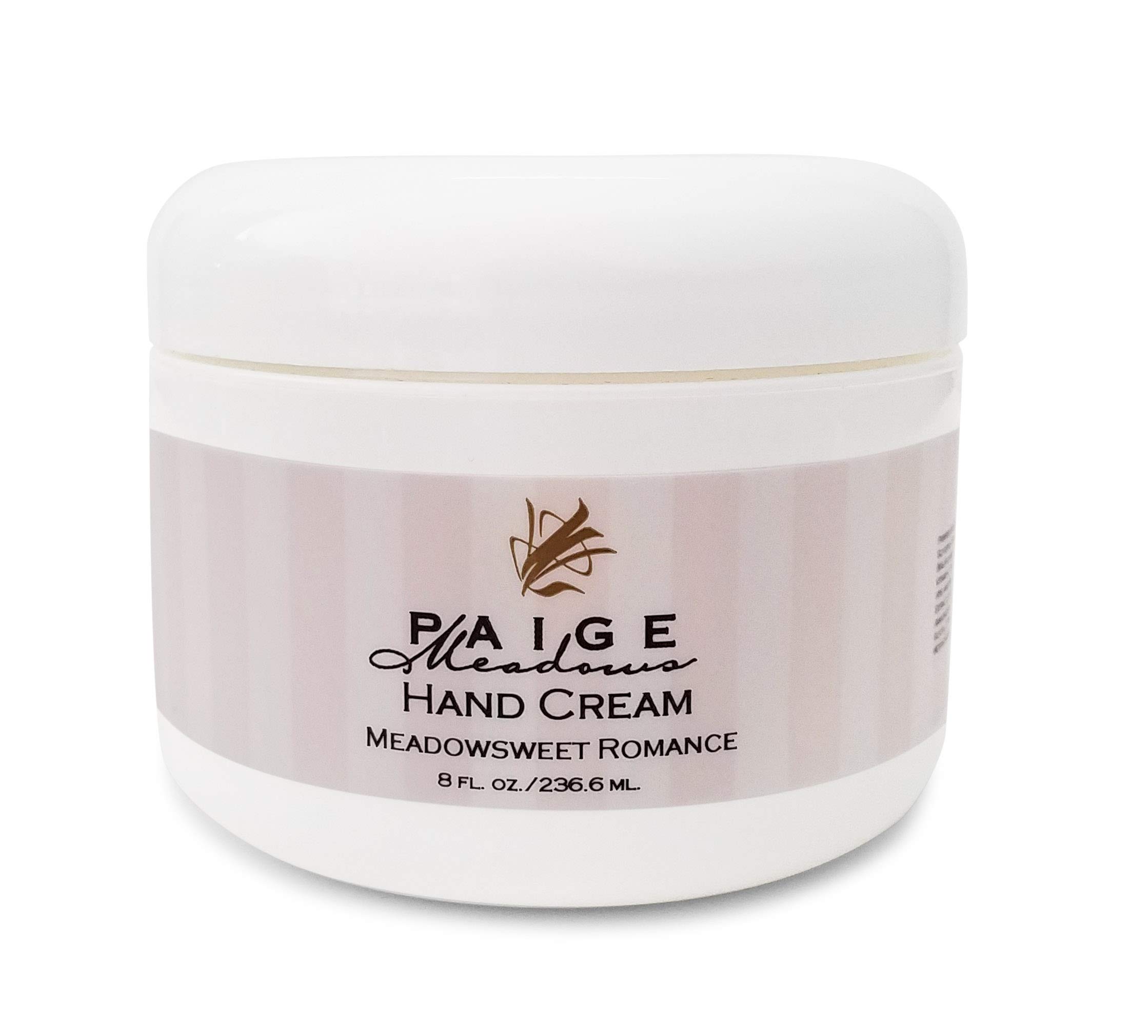 8 oz Meadowsweet Romance Hand Cream - Moisturizing & Nourishing for Dry Skin - Perfect for Winter Care, Travel & Daily Use
