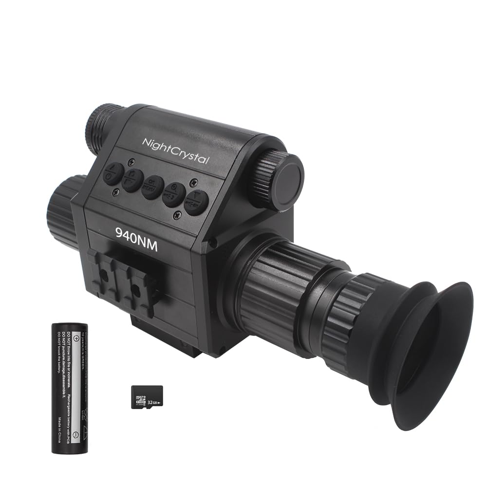 1080P HD Tactical Hunting Night Vision Scope with Built-in IR Flashlight, OLED Screen, DVR & Adjustable Crosshairs - Perfect for Night Hunting, Wildlife Observation & Security Surveillance