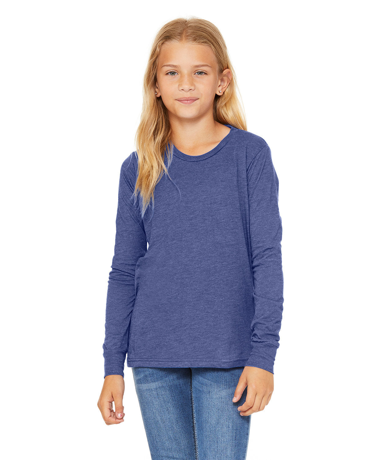 Bella + Canvas 3513Y Youth Triblend Long Sleeve T-Shirt - Soft Comfortable Cotton Blend Tee for Kids - Perfect for School, Sports & Everyday Wear