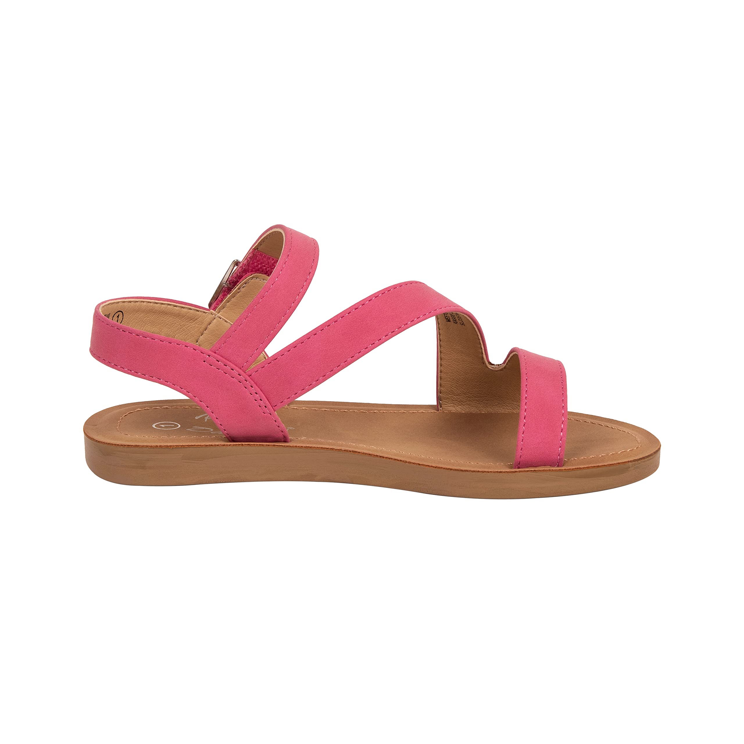Comfortable Girls Sandals with Open Toe & Adjustable Ankle Buckle Straps - Breathable Slide Flats for Summer, Beach, and Casual Outings