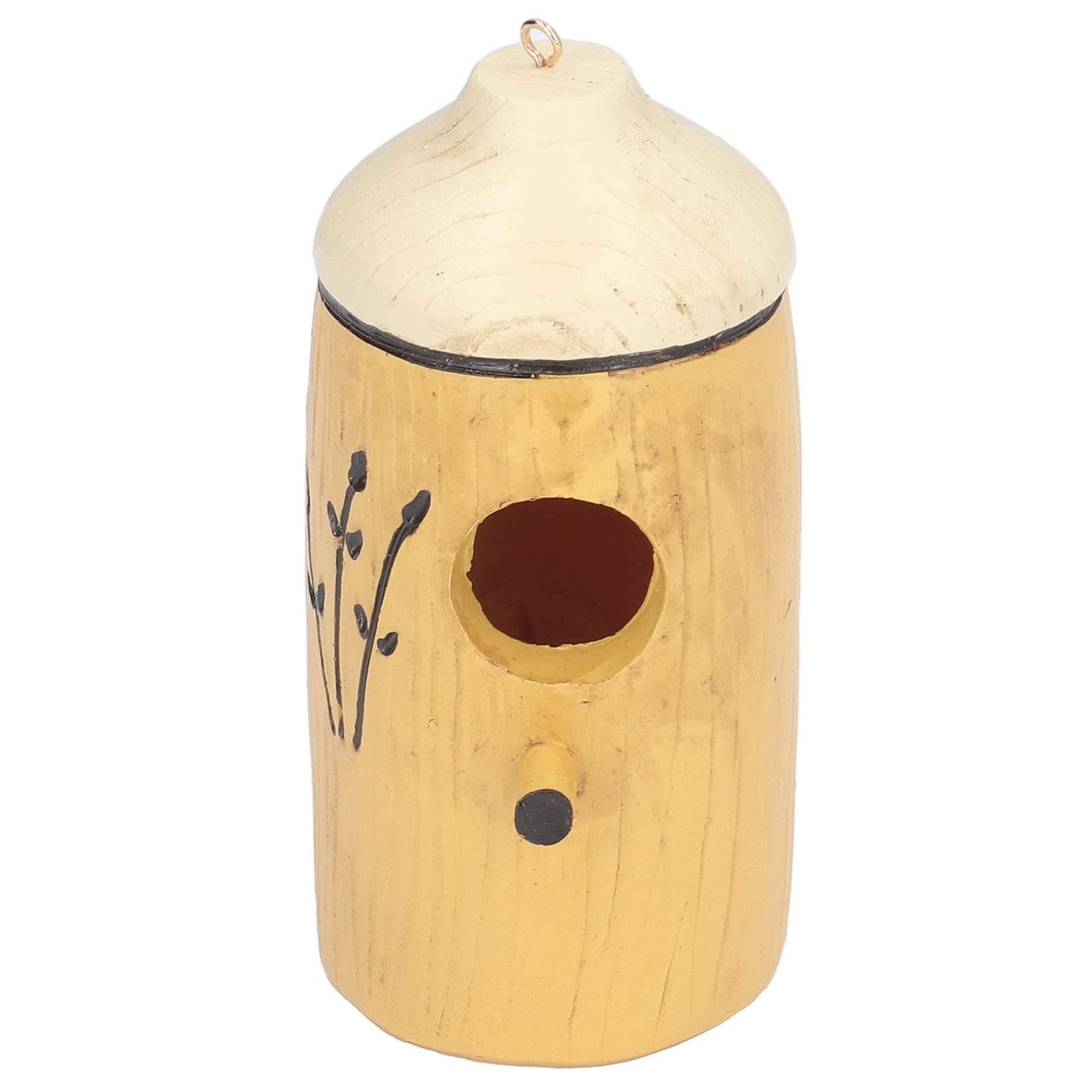 Eco-Friendly Composite Resin Bird House with Metal Accents - Decorative Garden Accessory for Outdoor Bird Watching & Backyard Decor (9195)