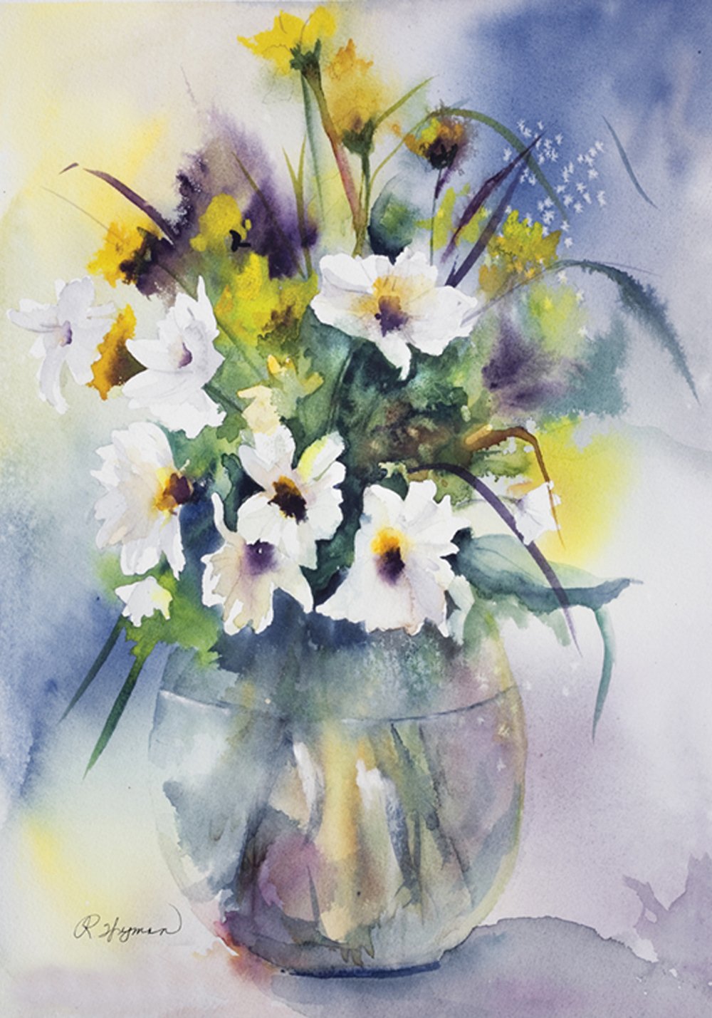 Toland Home Garden 28x40 Inch Decorative Watercolor Flower Bouquet House Flag - Spring Summer Blooming Vase Design for Outdoor Garden, Porch & Yard Decor