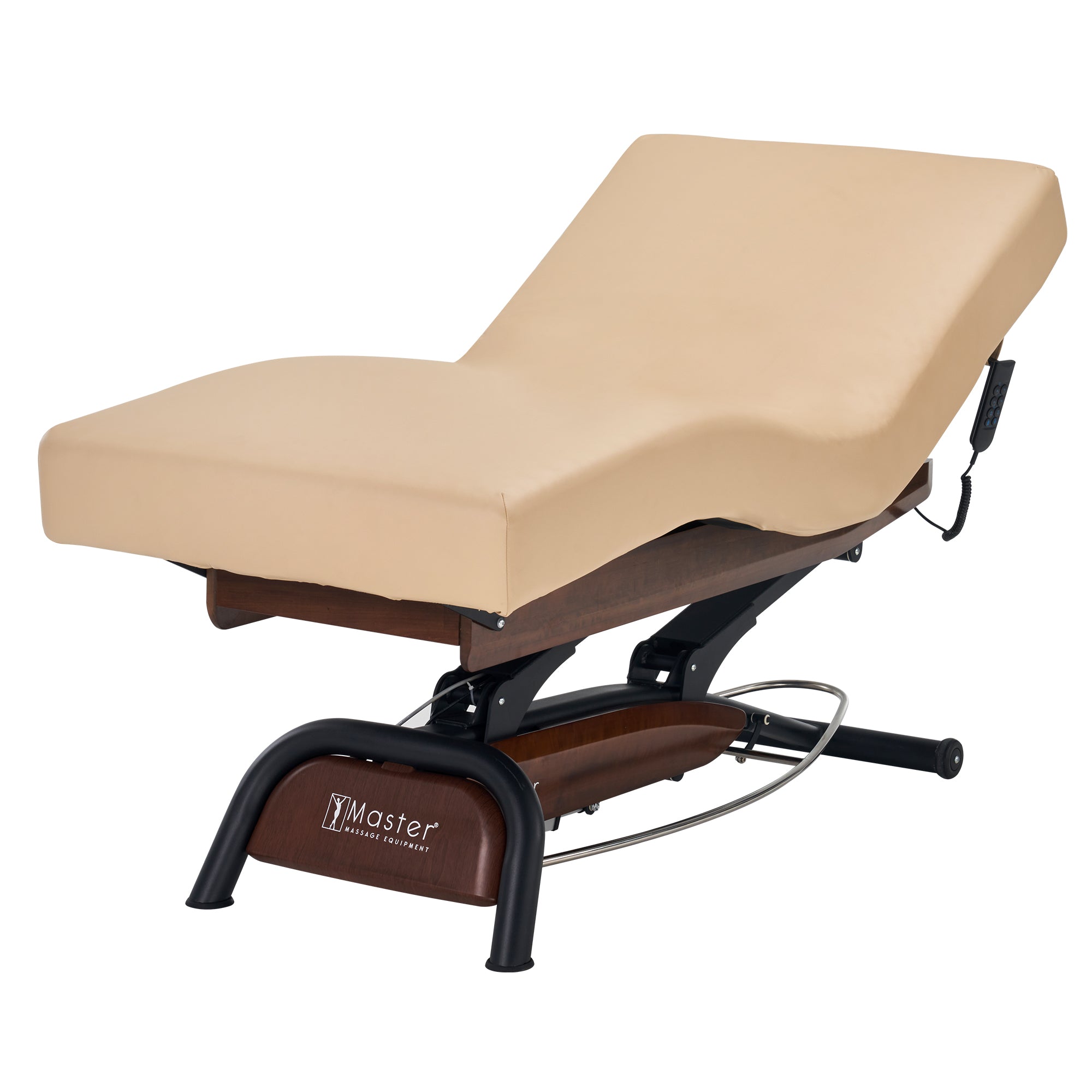 Master Massage Atlas Deluxe Electric Lift Spa Massage Table - Adjustable Salon Bed with Cream Top & Black Upholstery for Professional Massage Therapists - Perfect for Spa, Salon, and Home Use in Las Vegas, NV