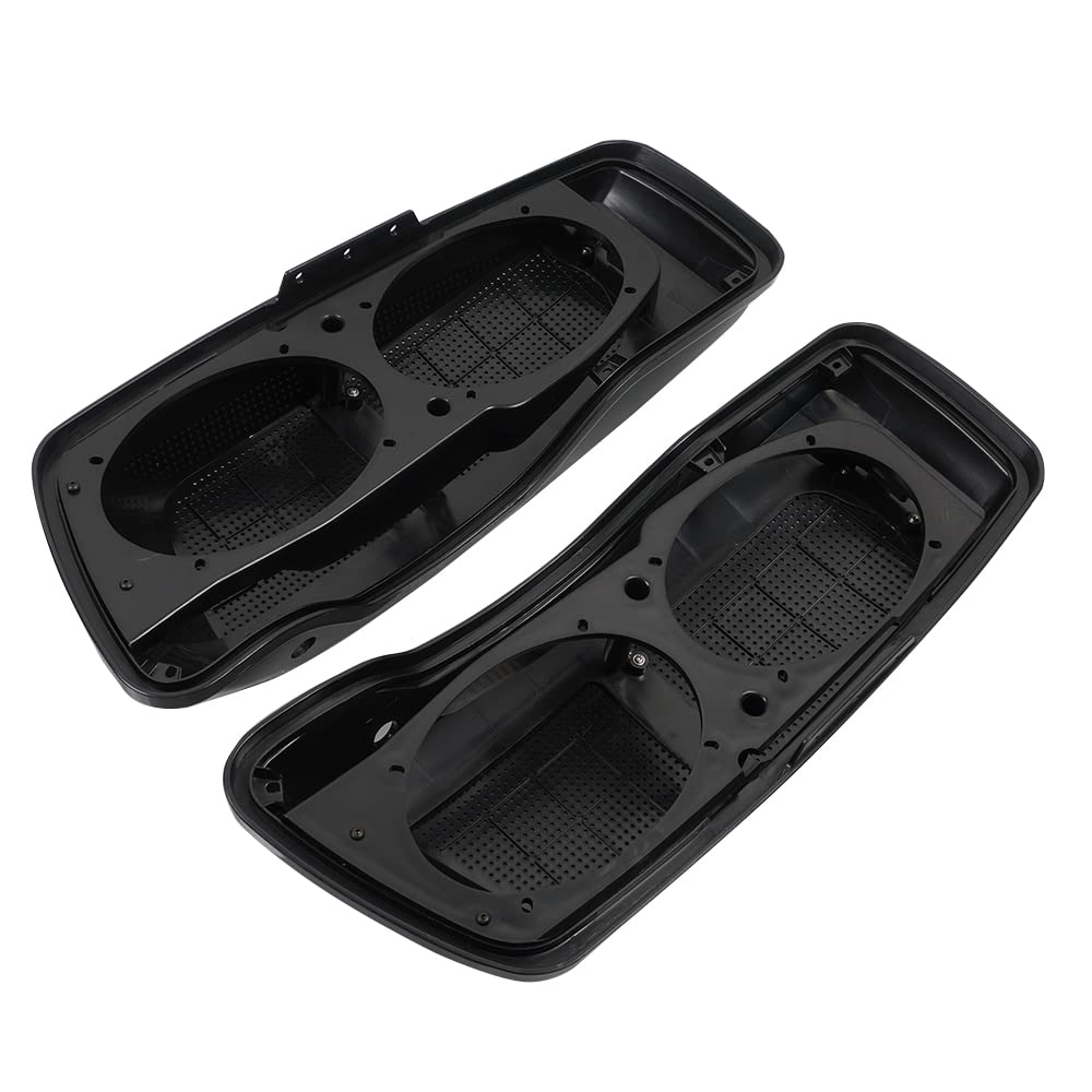 ZXMT Black Dual 6x9 Saddlebag Speaker Lids for Harley Touring Road King 2014-2021 - Upgrade Motorcycle Audio System for Enhanced Riding Experience