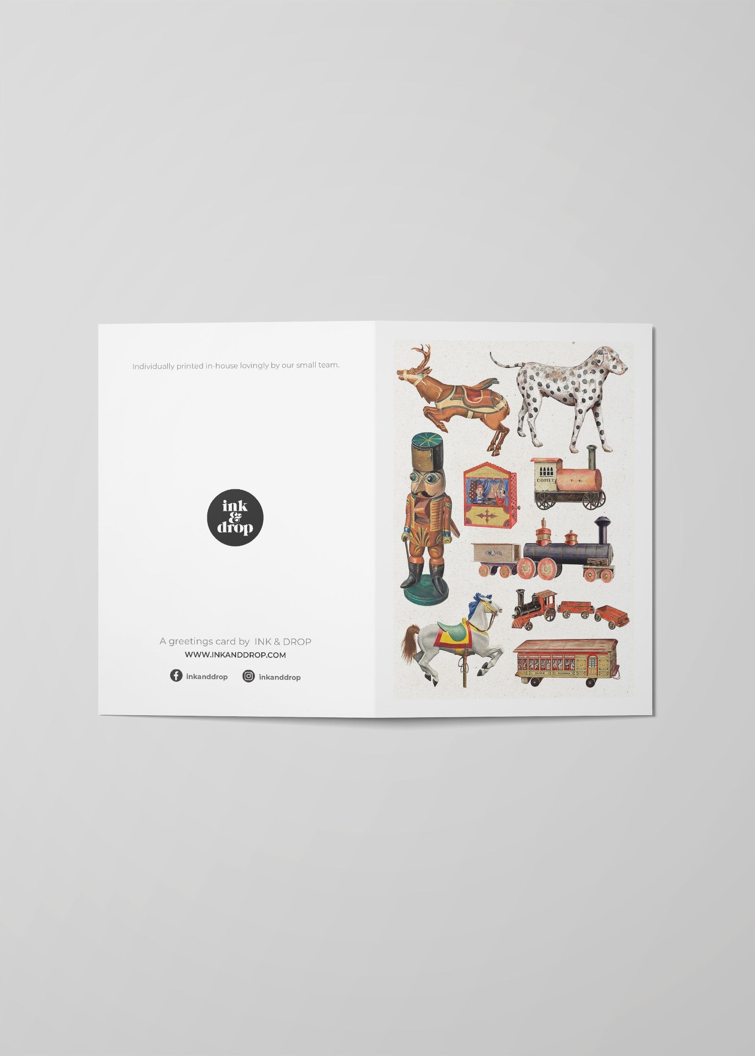 Vintage Toys A6 Christmas Greetings Cards - Holiday Greeting Cards for Family & Friends, Festive Season Wishes, Christmas Party Invitations, Office Gift Exchange