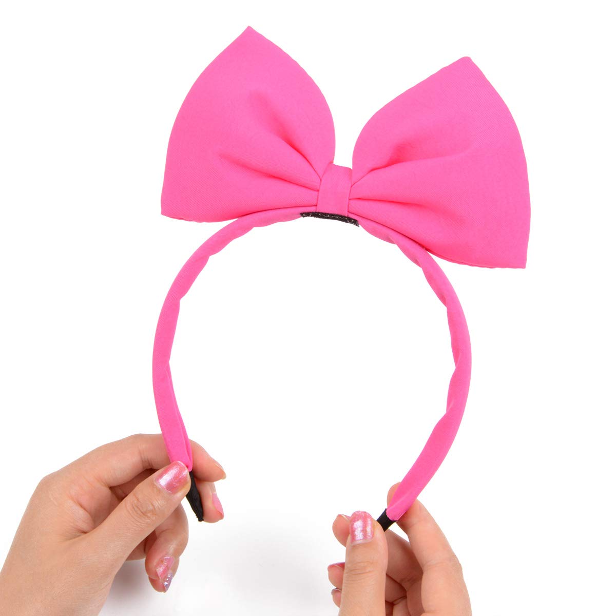 HoveBeaty Women's Bow Headband Hair Accessories - Elegant Pink Hair Band for Girls & Women, Perfect for Parties, Cosplay, Weddings & Daily Fashion