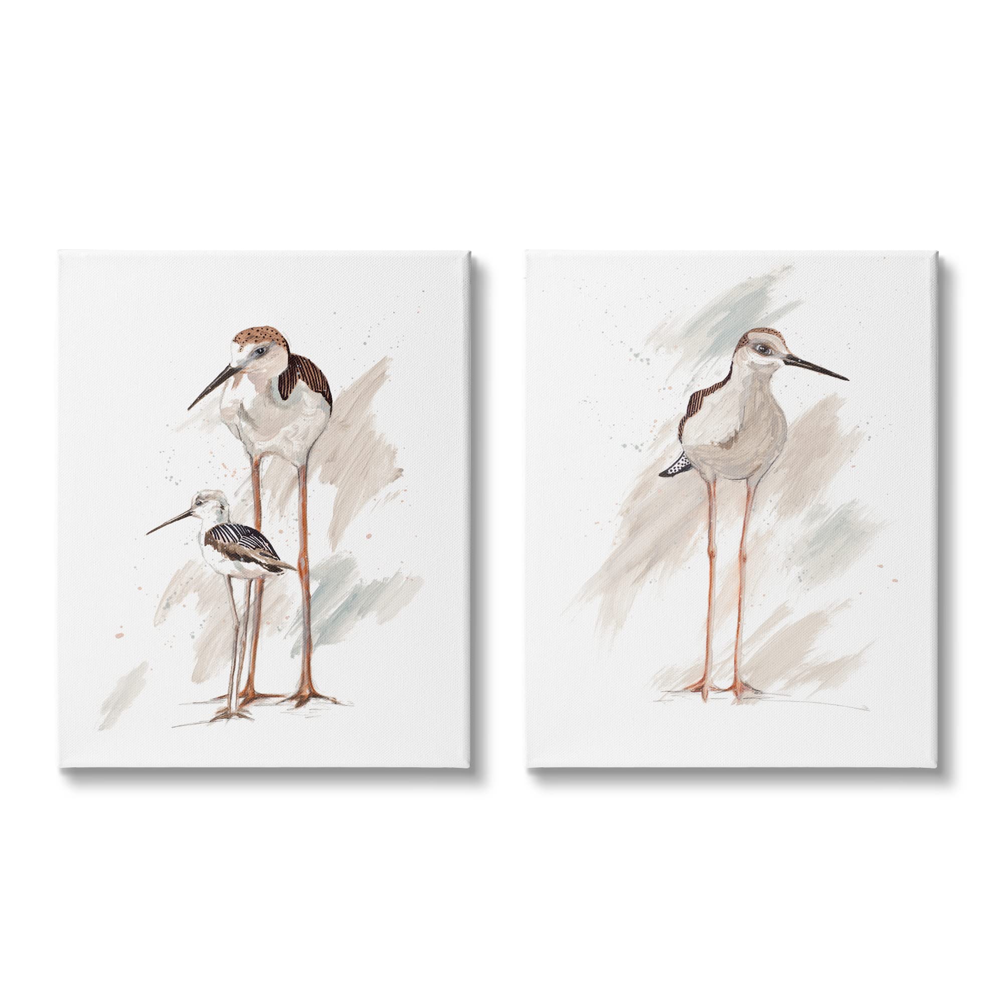 Stupell Industries Sandpiper Bird Family Wall Art - Sunny Beach Coastal Painting by Patricia Pinto - Perfect for Beach House Decor, Coastal Living Room, or Nursery Wall Art