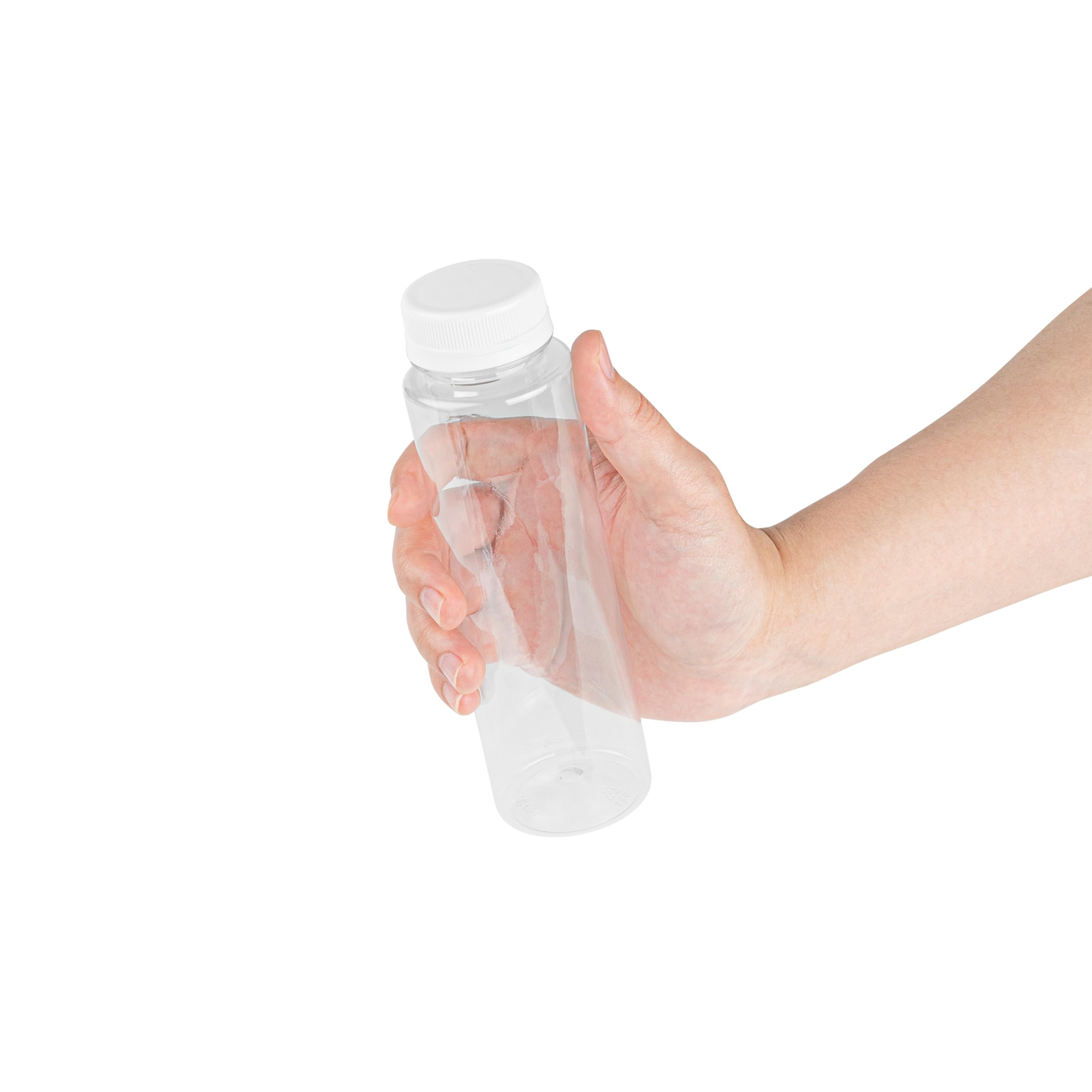 12oz Clear Plastic Juice Bottles with Safety Cap - 100 Pack Recyclable Empty Beverage Containers for Juicing, Milk Tea, Smoothies & More | Perfect for Restaurants, Cafes & Home Use