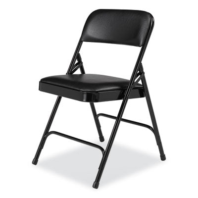 NPS Folding Chairs with Vinyl Seat - Set of 4 Heavy Duty Portable Chairs for Outdoor Events, Camping, Picnics & Home Use