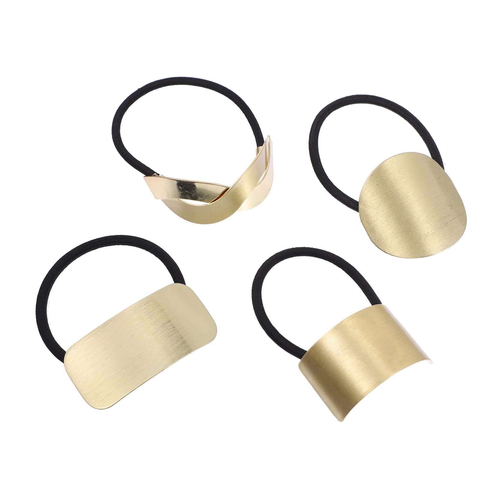 OSALADI 4pcs Metal Hair Bands - Women's Hair Rings & Ponytail Holders for Party & Daily Use