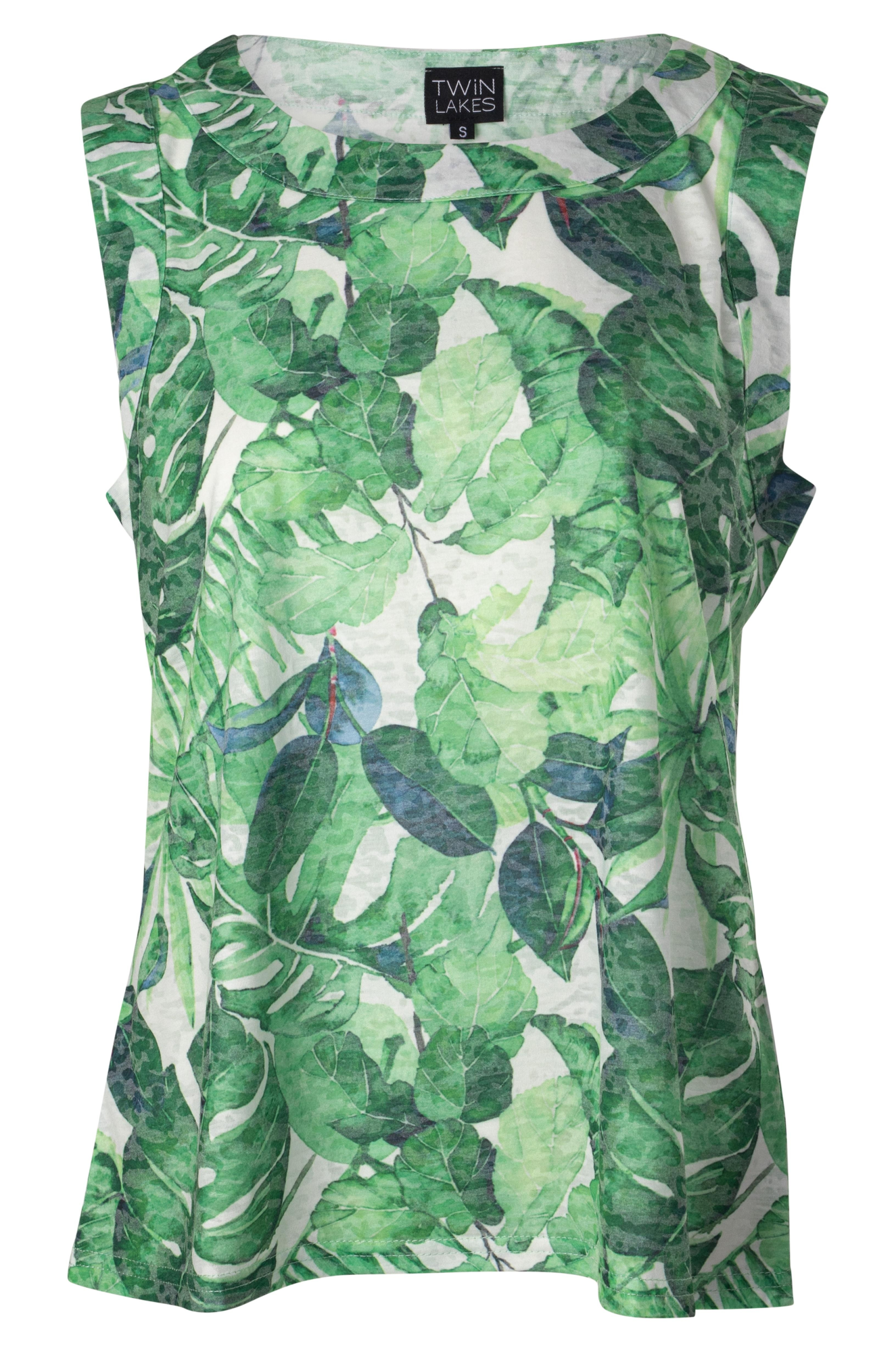 Printed Burnout Tank Top - Garden Palms Design Women's Summer Fashion T-Shirt | Perfect for Beach Vacation, Pool Party & Casual Outings
