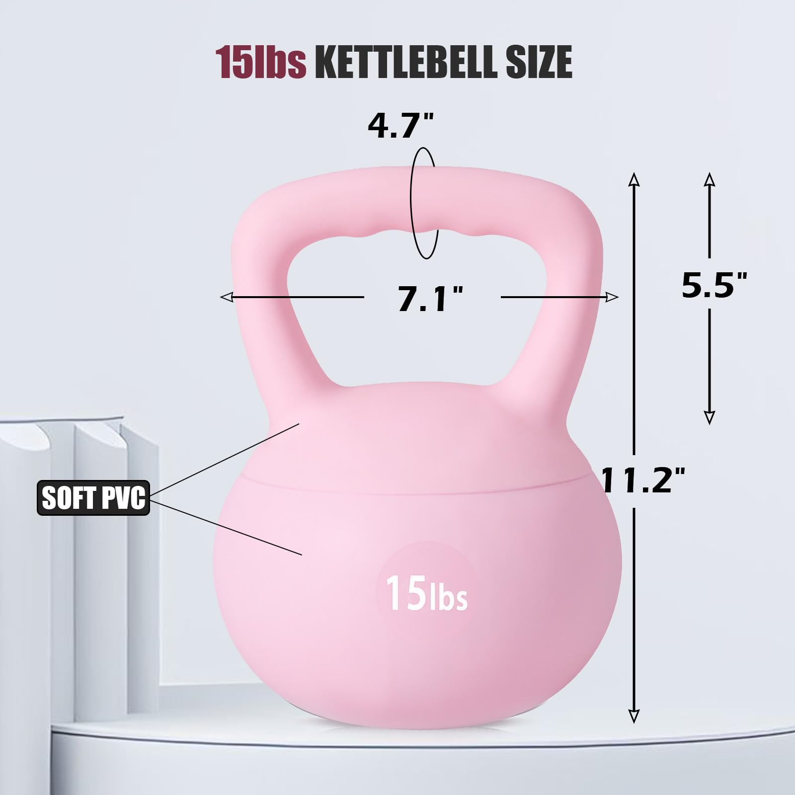 SogesPower Soft Kettlebells - Iron Sand Filled Weights for Strength Training, Shock-Proof Design with Wide-Grip Handle - Home Gym Fitness Equipment for Women, Men & Kids - Perfect for Indoor Workouts, CrossFit, Yoga & Family Exercise