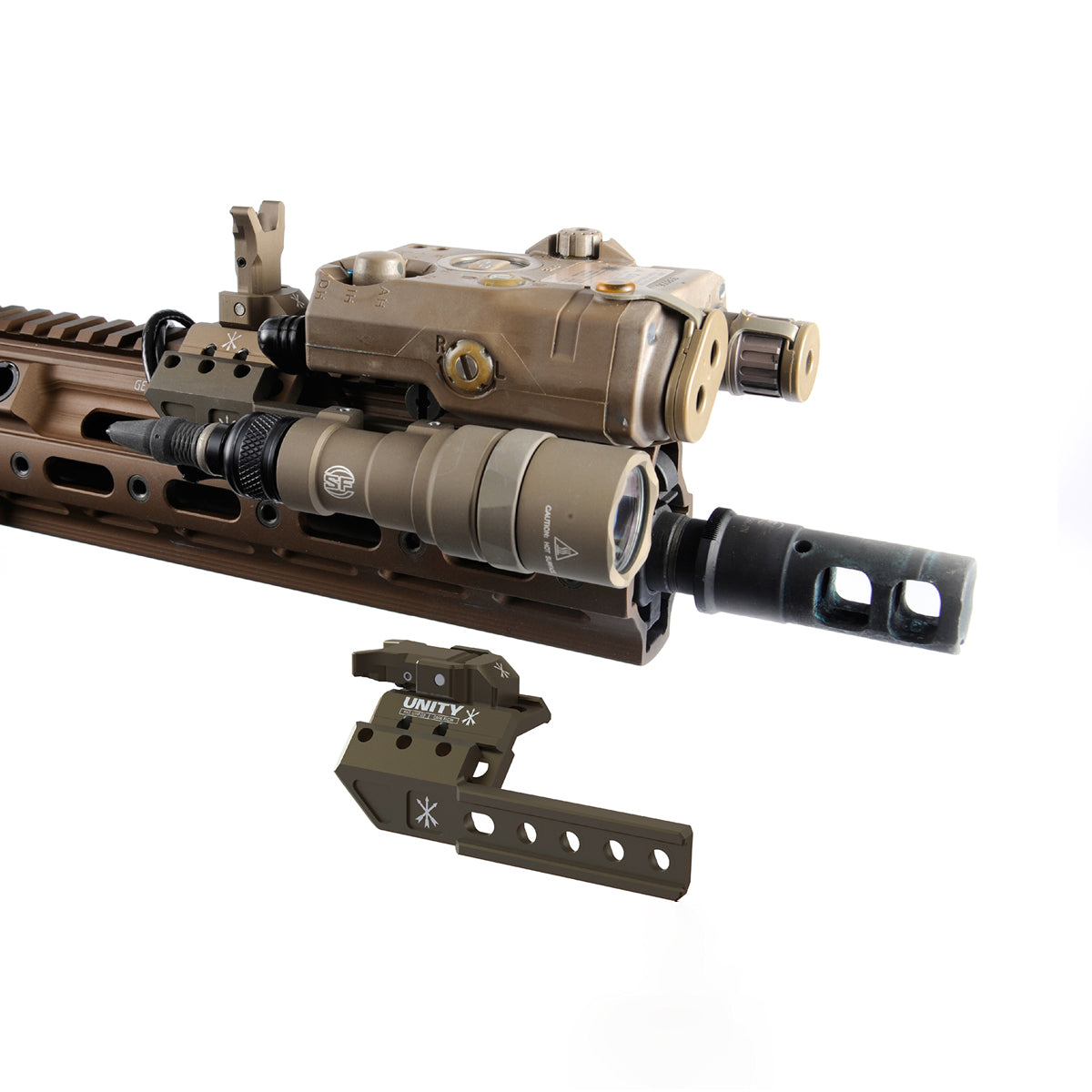 Unity Tactical FUSION Light Wing Adapter - Premium Weapon Light Mount for Firearms | Tactical Flashlight Accessory for AR-15, Shotguns & Hunting Rifles | Durable Aluminum Construction for Outdoor & Home Defense Use