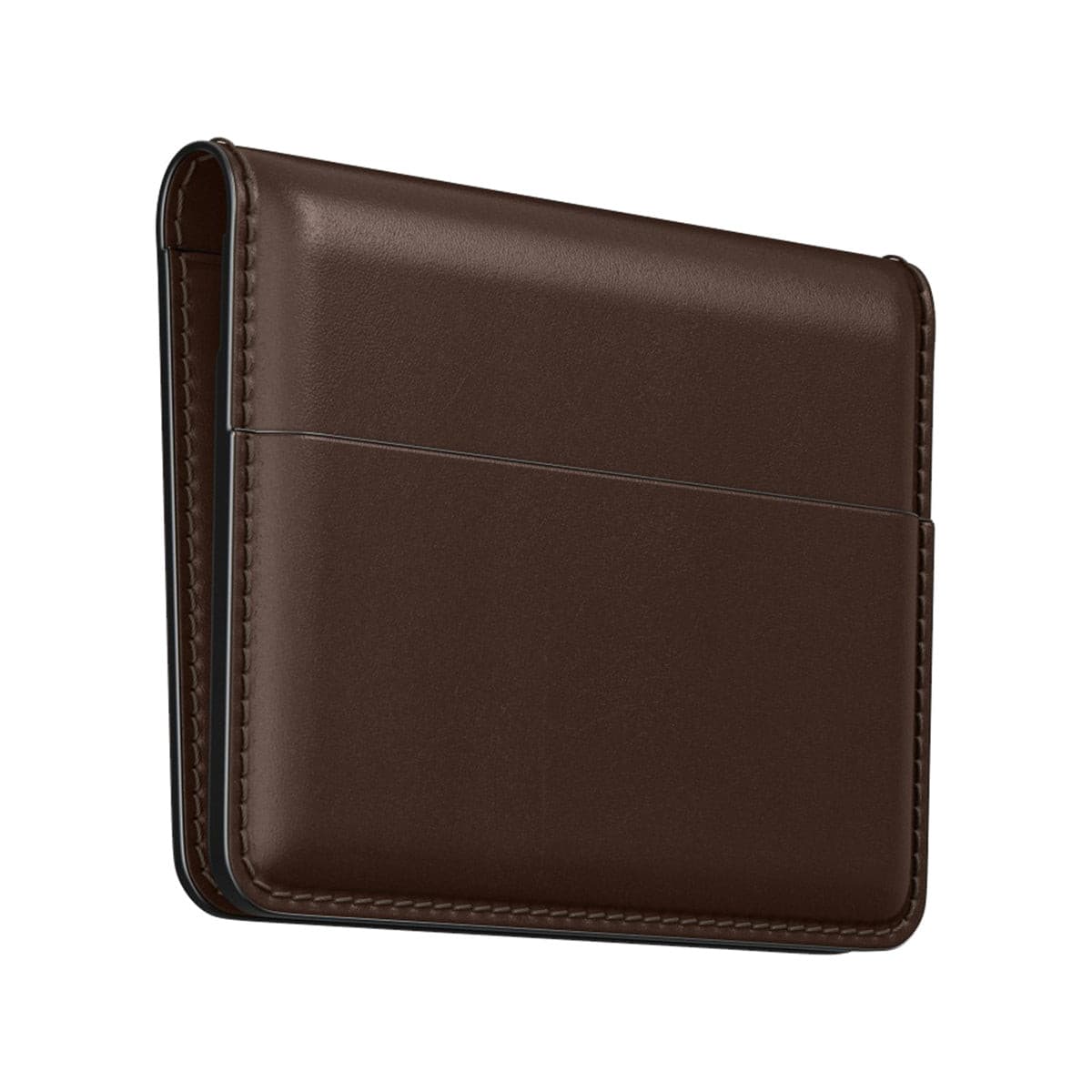 Premium NOMAD Card Wallet Plus - Genuine Rustic Brown Horween Leather RFID Blocking Slim Minimalist Wallet for Men & Women | Perfect for Travel, Everyday Carry & Business Cards