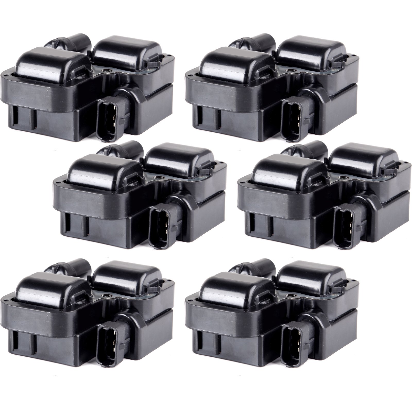 6-Pack Ignition Coil Set Compatible with Mercedes-Benz C-Class E-Class S-Class 1997-2011 - Replaces OEM UF359 C1444 - Perfect for Engine Performance & Tune-Up Maintenance