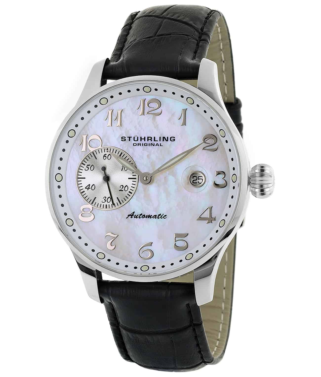 Black Dial / Silver Case / Black Leather Strap Tang Buckle