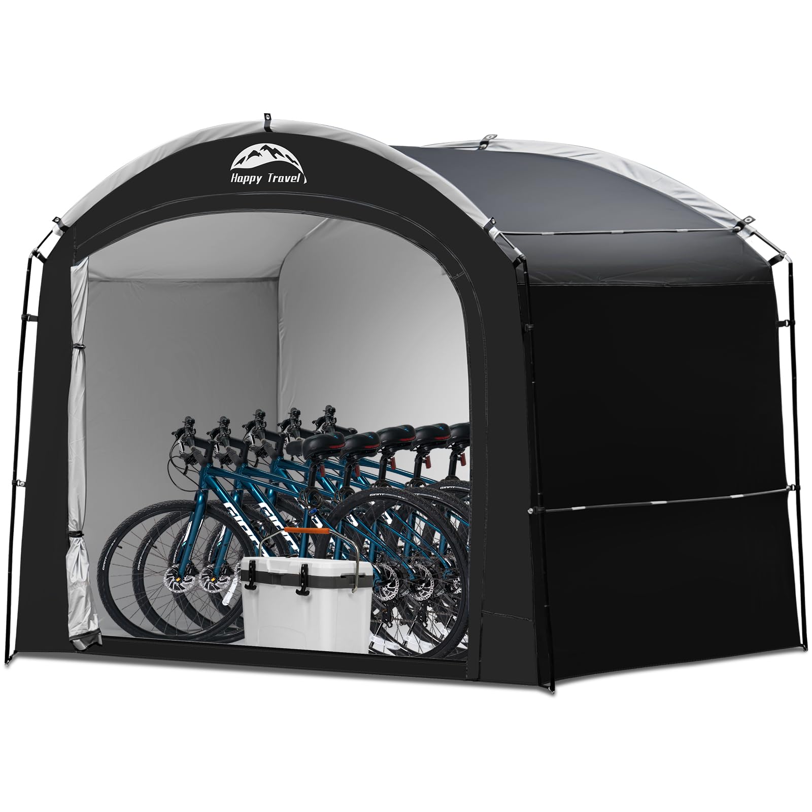 Waterproof Bike Storage Shed Tent - Portable Bicycle Cover with 30% Extra Top Space for 2/3/4/5 Bikes | Easy Setup with Clips | Outdoor Shelter for Motorcycles, Garden Tools & Lawn Mowers | Perfect for Garage, Backyard & Camping Storage