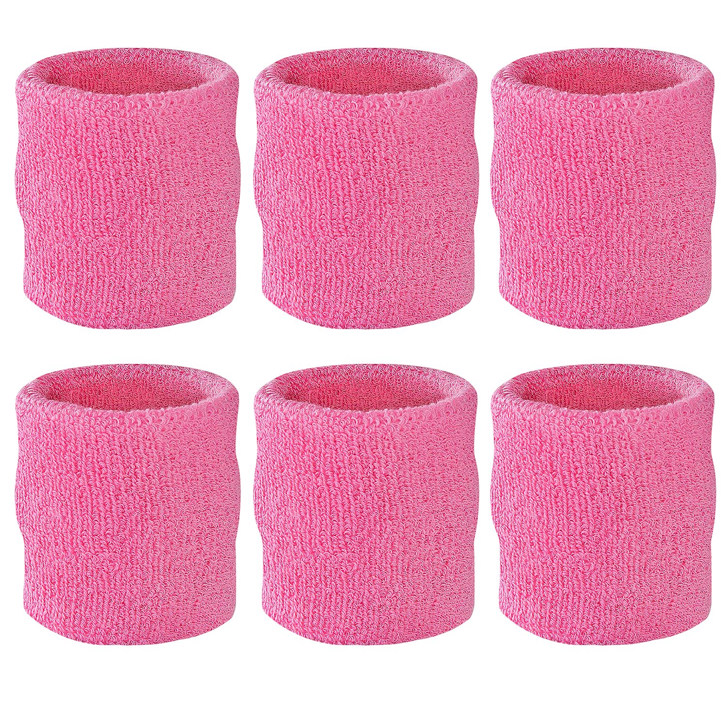 **Cotton Wrist Sweatbands for Sports & Fitness - Absorbent Left & Right Wristbands for Basketball, Football, Tennis & Workout - Pack of 4 (Pink, 3.5 Inch) - Perfect for Gym, Running, Outdoor Activities & Party Wear**