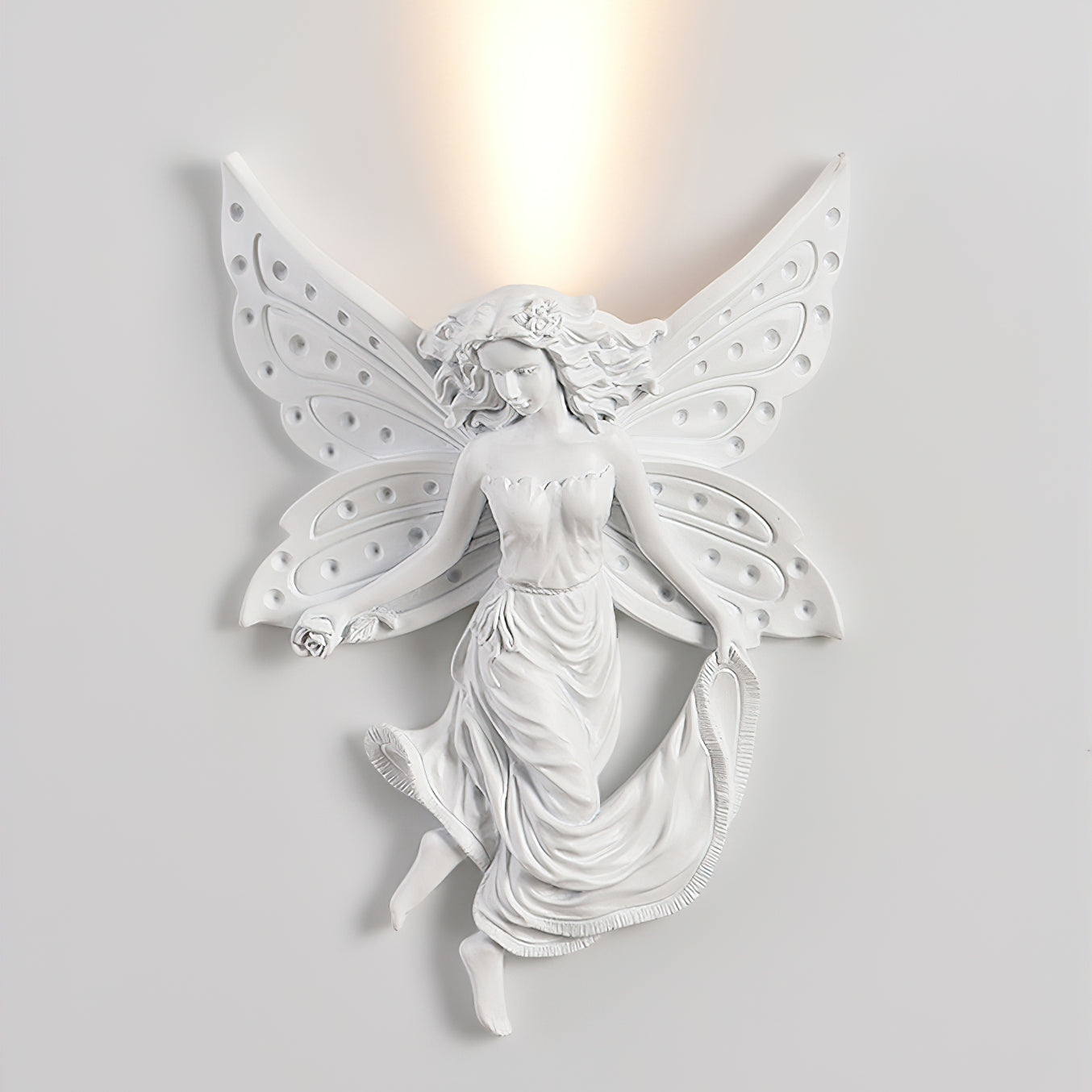 Angel Resin Wall Lamp - Elegant Decorative Lighting for Bedroom, Living Room & Hallway - Perfect for Home Decor & Ambient Lighting