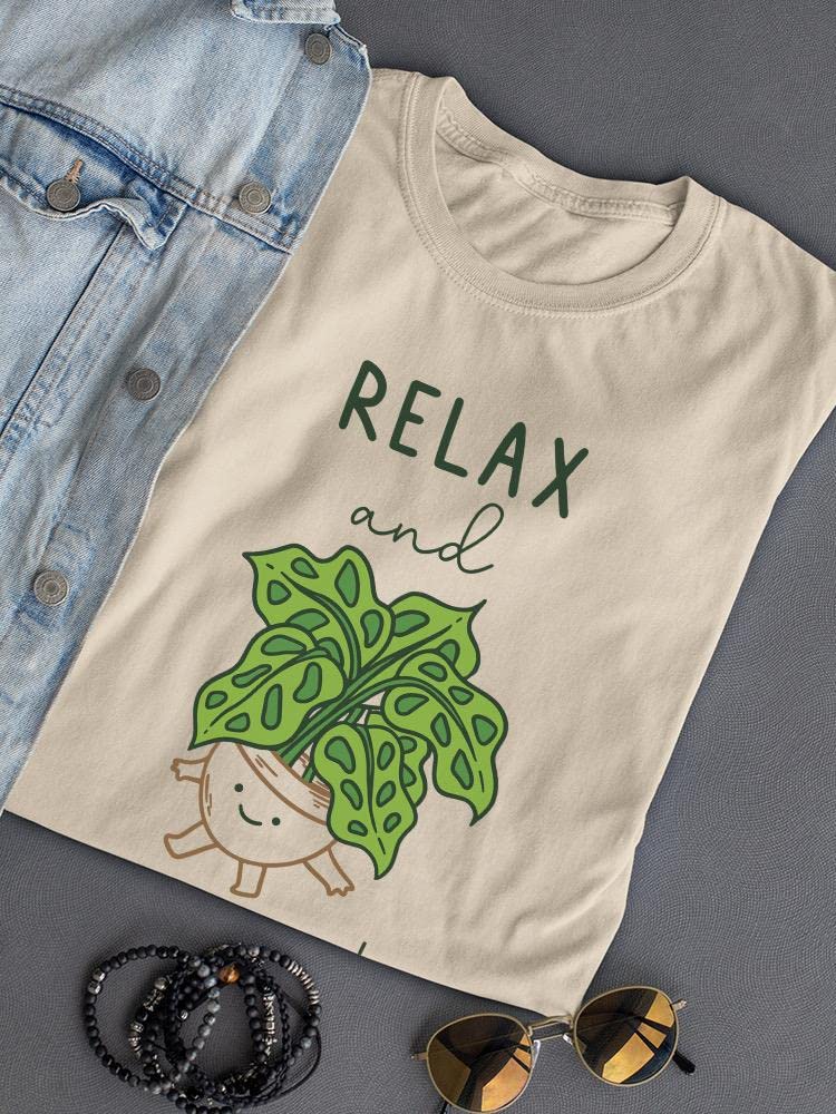 Crazy Cute Planter T-Shirt for Women - Funny Gardening Graphic Tee - Relax & Accept Plant Mom Life - Comfortable Cotton Casual Top for Gardening Enthusiasts & Plant Lovers - Perfect for Outdoor Activities, Gardening Clubs, and Casual Wear
