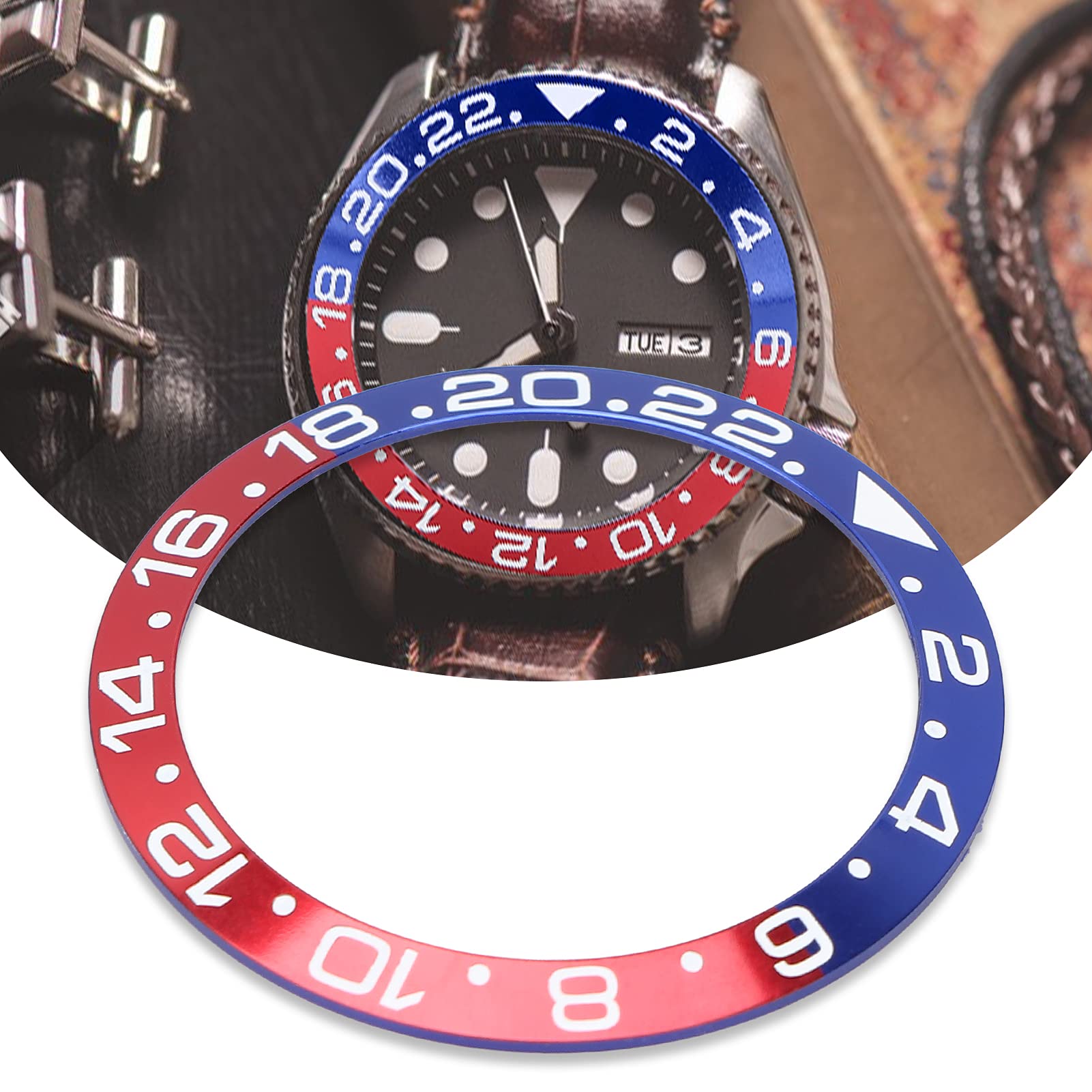ZJchao Watch Bezel Insert - 1.5 Inch Aluminum Replacement Ring for Professional Watch Repair, DIY Enthusiasts & Luxury Watch Maintenance
