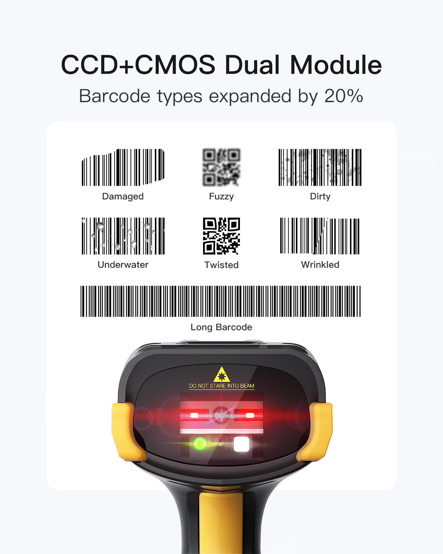 Inateck Wireless Bluetooth Barcode Scanner - 2D/1D Handheld QR Code Reader with Touchscreen & Smart Base | CMOS+CCD Dual Modules | Extended Scanning Range | App SDK Support | Model P8 | Perfect for Retail Stores, Warehouses, and Inventory Management