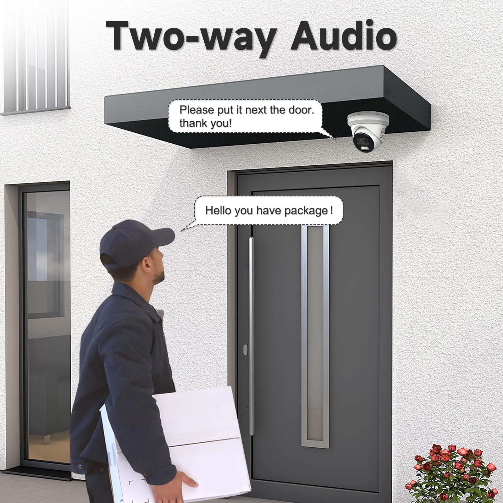 Anpviz 8MP IP PoE Security Camera Outdoor - 4K Metal Turret Camera with Strobe Light, Audio Alarm & 2-Way Talk | Smart Color Night Vision, Human/Vehicle Detection, IP67 Waterproof, 2.8mm Lens (H Series) | Ideal for Home, Business & Warehouse Surveillance