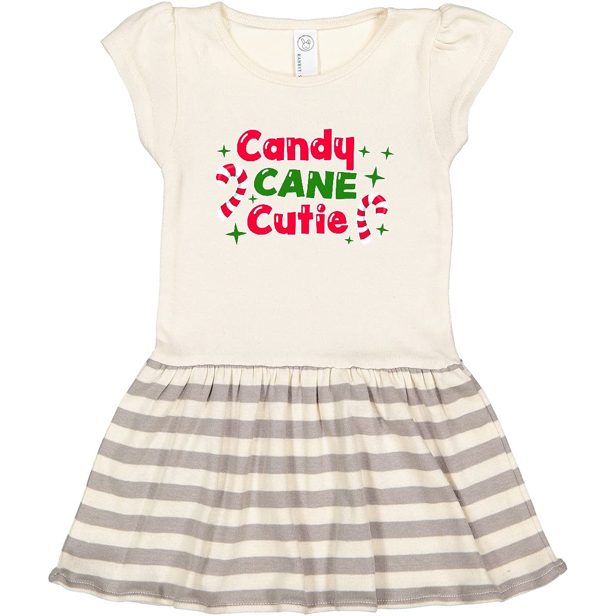 Inktastic Christmas Candy Cane Cutie Toddler Dress - Festive Holiday Outfit for Baby Girls | Perfect for Christmas Photos, Parties & Family Gatherings