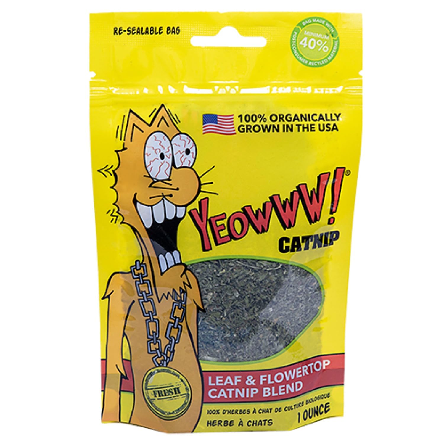 Yeowww Catnip Bags for Cats - 1 Ounce Natural Catnip Toys - Fun & Safe Catnip Bags for Indoor & Outdoor Play, Training & Enrichment
