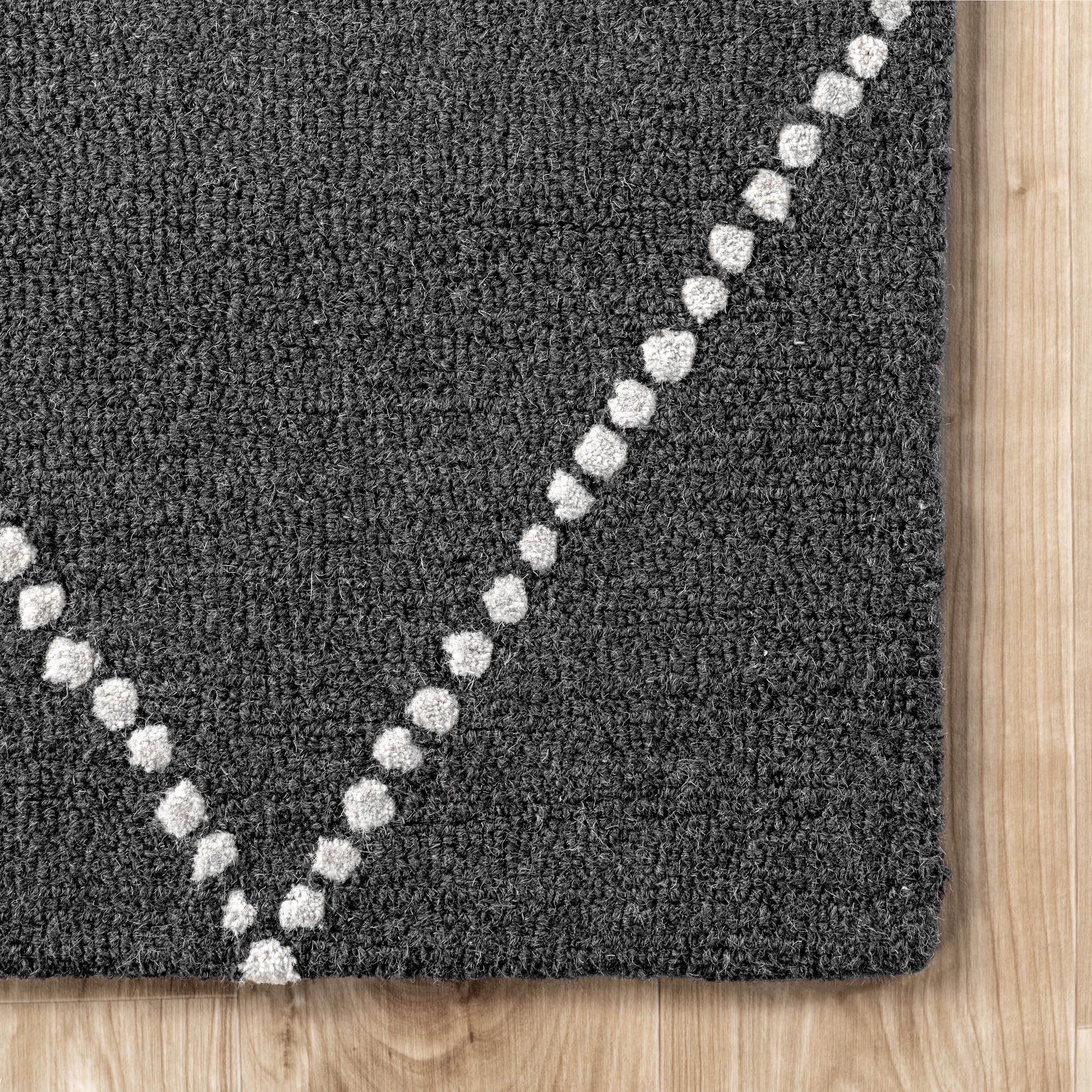 Dotted Diamond Trellis Nursery Rug - Soft Non-Slip Play Mat for Baby Room, Charcoal Gray | Perfect for Playtime, Crawling & Nursery Decor
