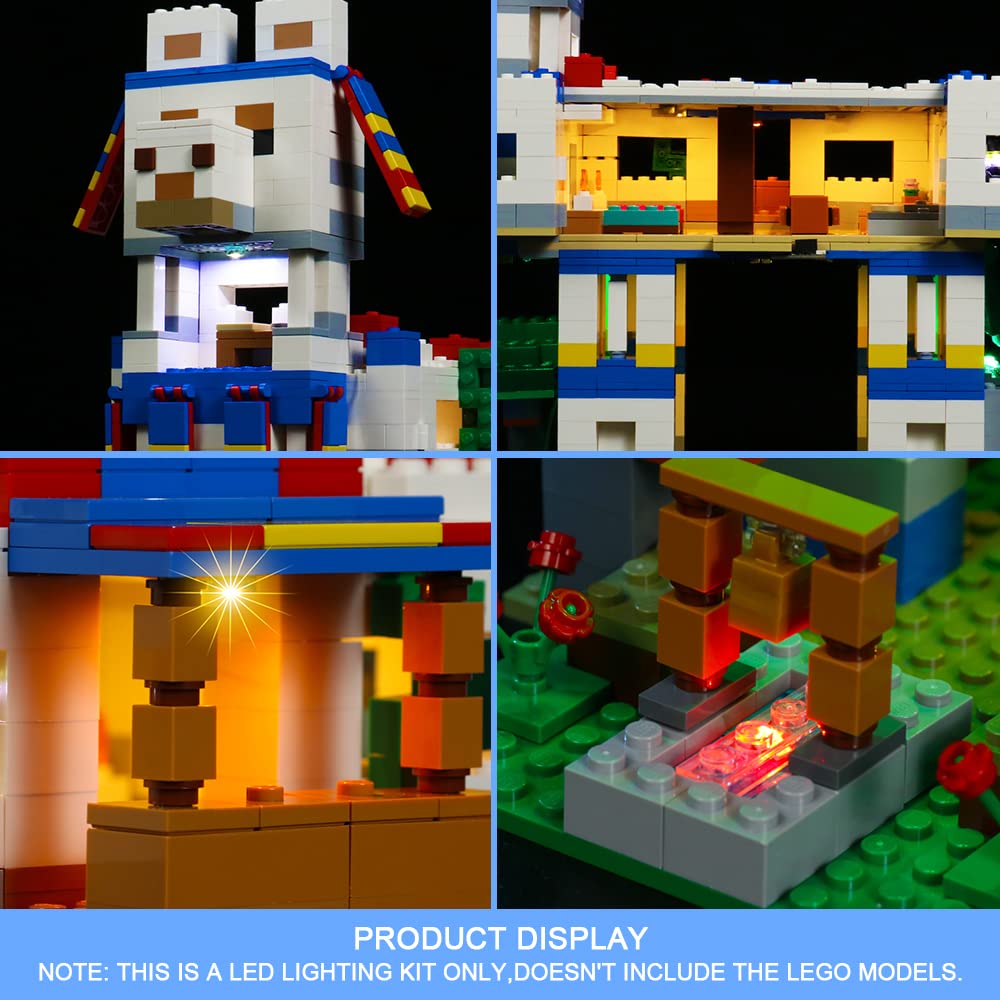 VONADO LED Light Kit for Minecraft Llama Village 21188 - DIY Building Toy Lighting Set (Compatible with Lego-Style Blocks, Not Included) - Perfect for Nighttime Displays & Creative Room Decor