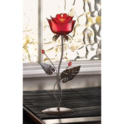 Romantic Rose Glass Votive Candle Holder - Elegant Home Decor for Weddings, Anniversaries & Romantic Dinners - Perfect for Table Centerpieces, Bathroom Decor & Gift Giving