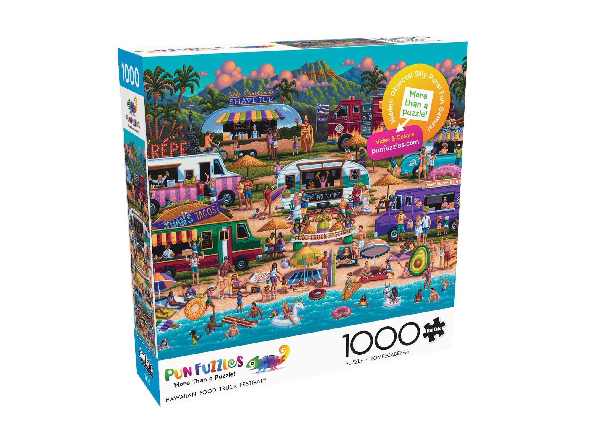 Buffalo Games 1000-Piece Jigsaw Puzzle - Hawaiian Food Truck Festival for Family Game Night