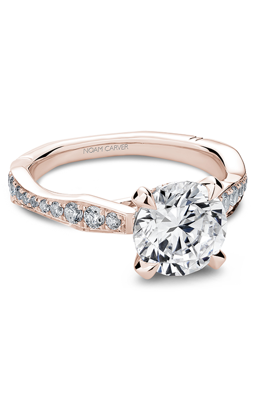 Noam Carver Atelier A024 01RA Diamond Engagement Ring - 14K White Gold Vintage Wedding Band for Women, Perfect Proposal Gift & Anniversary Jewelry