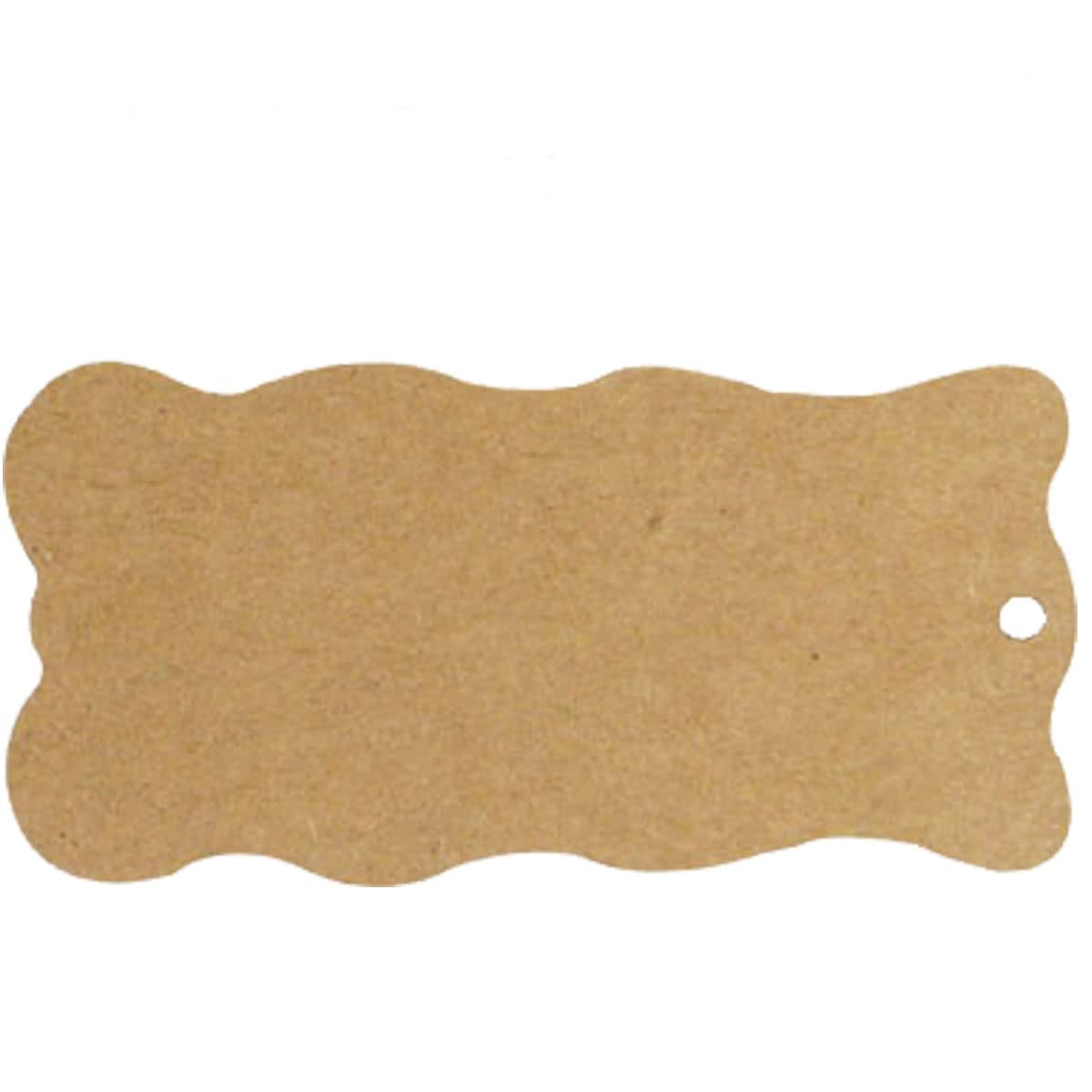 Wrapables 50 Pack Kraft Gift Tags with Free Cut Strings - Wavy Design for Gifts, Crafts, Pricing & Retail - Perfect for Christmas, Weddings, Birthday Presents & DIY Projects
