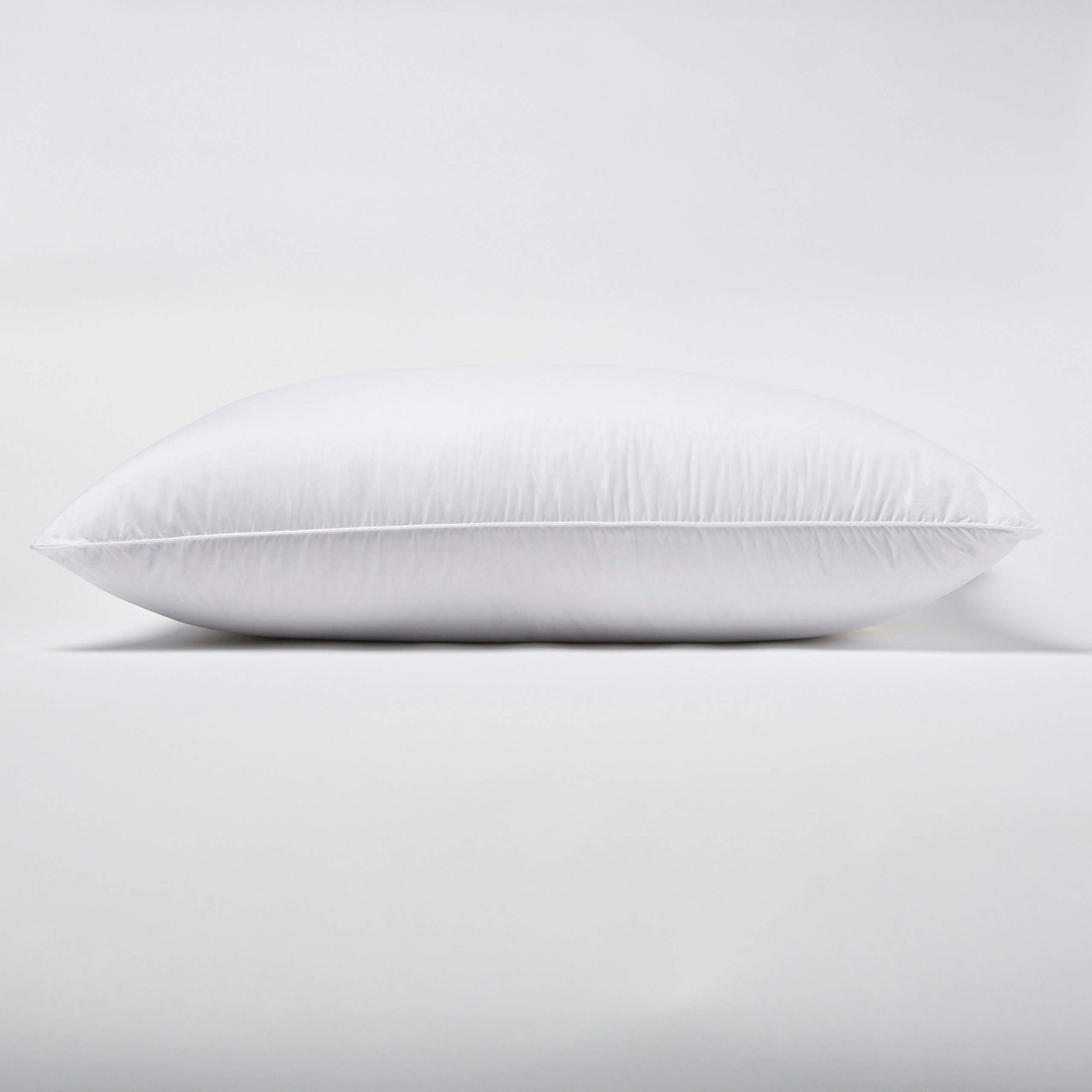 Premium Sateen White Goose Down Pillow - Firm Support Standard Size for Side & Back Sleepers - Ideal for Home, Hotel, and Travel Use